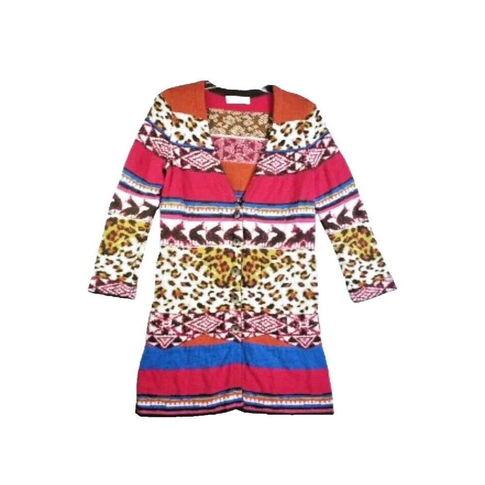 Anthropologie ALDOMARTINS Mariana Cardigan Sweater XS Colorful Wool Blend Knit - Picture 2 of 11